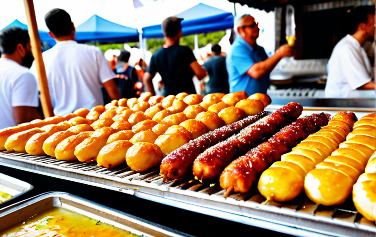 키프로스의 여름 축제 - **Prompt:** A heartwarming and authentic scene at a lively summer festival in a charming, stone-pave... 키프로스의 여름 축제 - **Prompt:** A heartwarming and authentic scene at a lively summer festival in a charming, stone-pave...