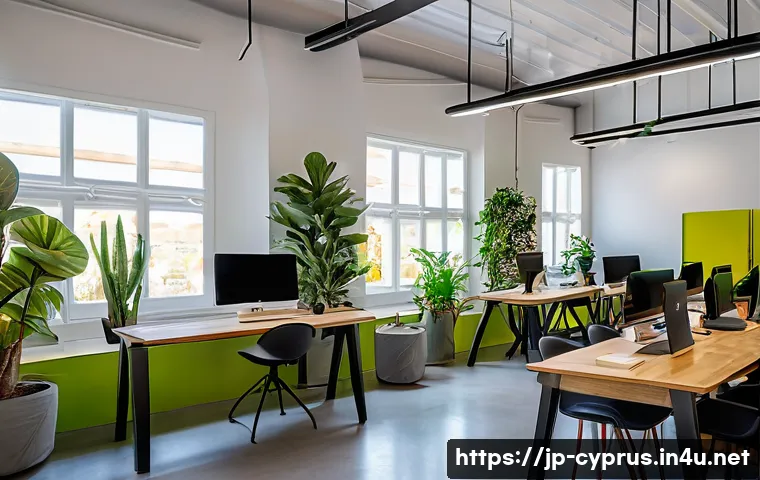 키프로스의 스타트업 기업 - A vibrant, modern coworking space in Nicosia, Cyprus, filled with diverse young entrepreneurs collab...