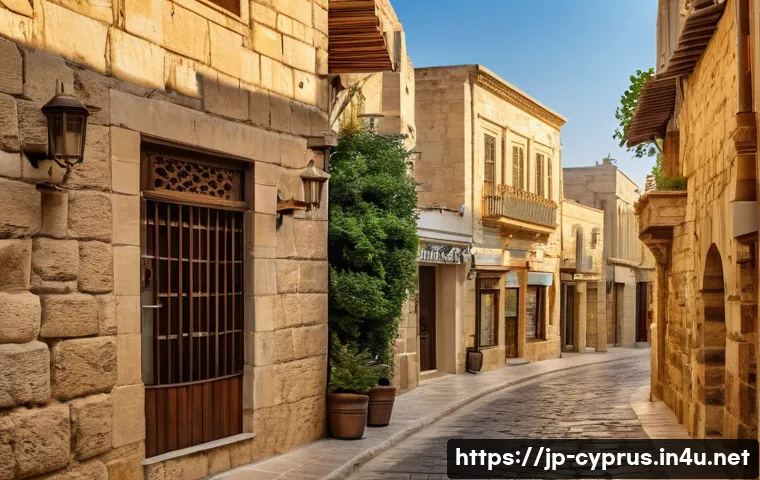 니코시아 관광지 추천 - A charming medieval old town street scene in Nicosia, Cyprus, surrounded by ancient stone city walls...